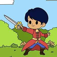 Prince Practicing Swordplay Coloring Page