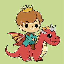 Prince Riding A Dragon Coloring Page