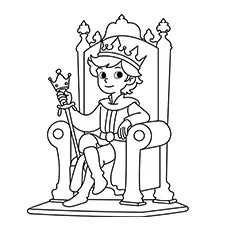 Prince Sitting On A Throne Coloring Page