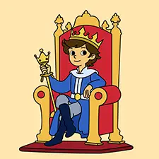 Prince Sitting On A Throne Coloring Page