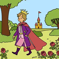 Prince Walking Through The Forest Coloring Page