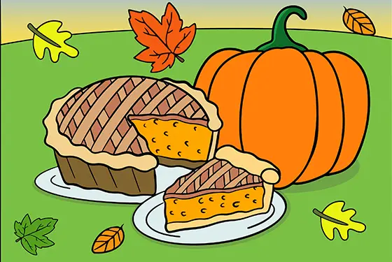 Pumpkin Pie Coloring Page