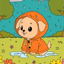 Puppy Wearing A Raincoat Picture