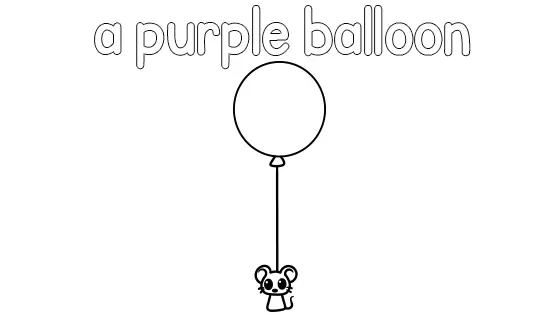 A Purple Balloon Coloring Page