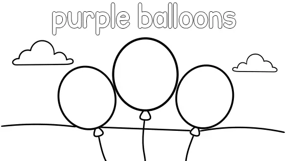 Purple Balloons Coloring Page