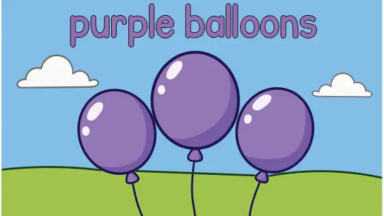 Purple Balloons Coloring Page