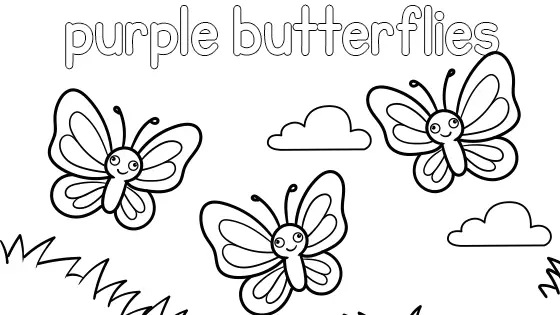 Purple Butterflies Coloring Page