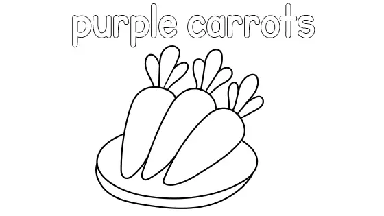 Purple Carrots Coloring Page
