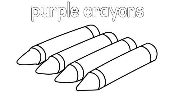 Purple Crayons Coloring Page