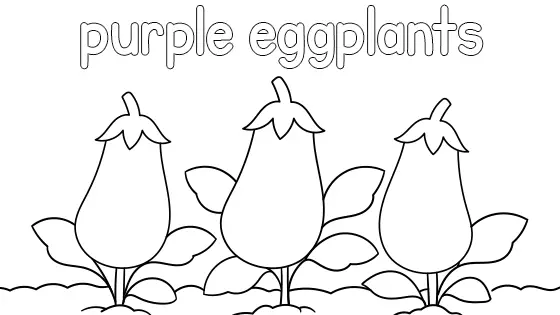 Purple Eggplants Coloring Page