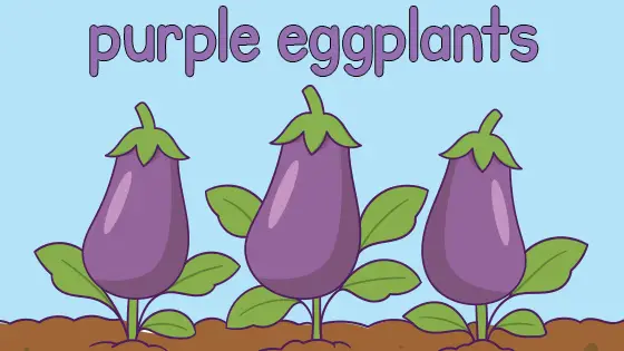 Purple Eggplants Coloring Page