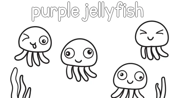 Purple Jellyfish Coloring Page