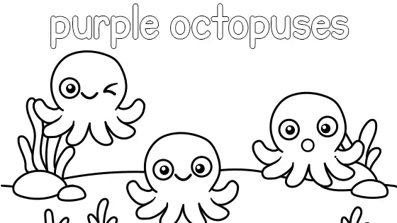 Purple Octopuses Coloring Page