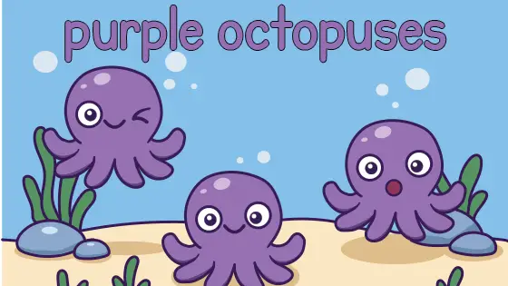 Purple Octopuses Coloring Page