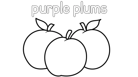 Purple Plums Coloring Page