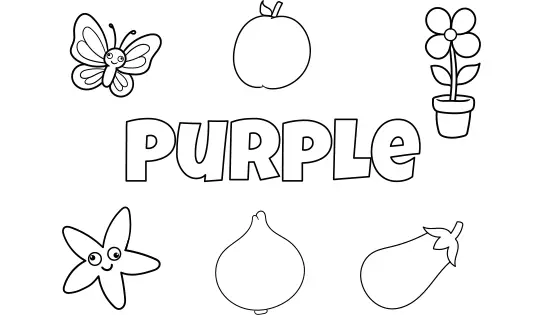 Purple Things In Nature Coloring Page