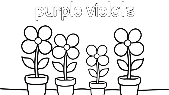 Purple Violets Coloring Page
