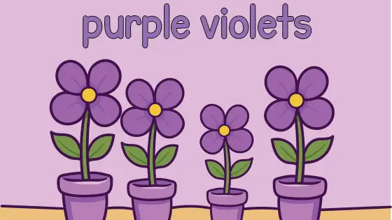 Purple Violets Coloring Page