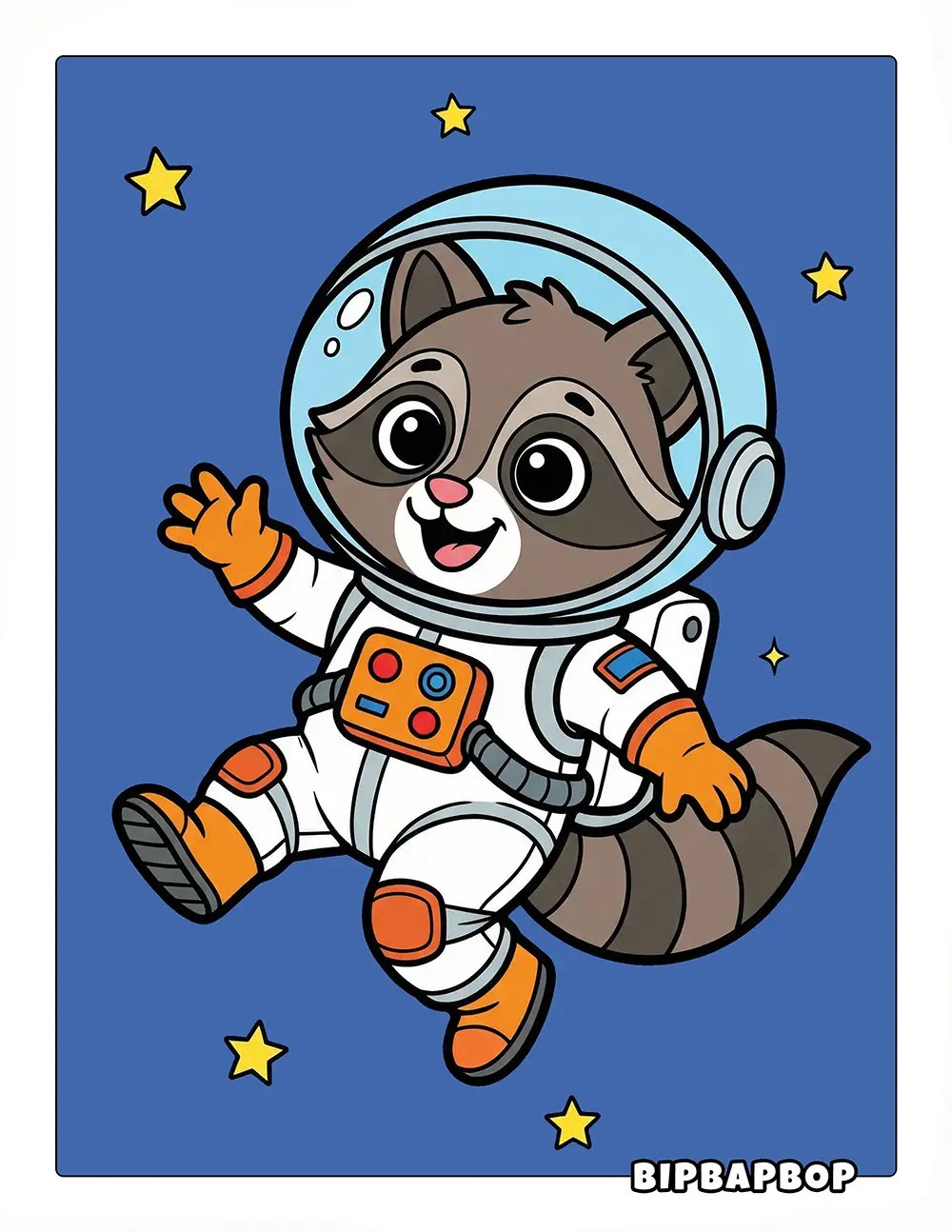 Raccoon Astronaut Printable