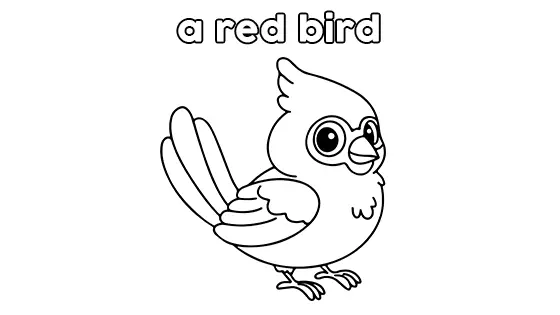 A Red Bird Coloring Pages Free PDF Download Black & White