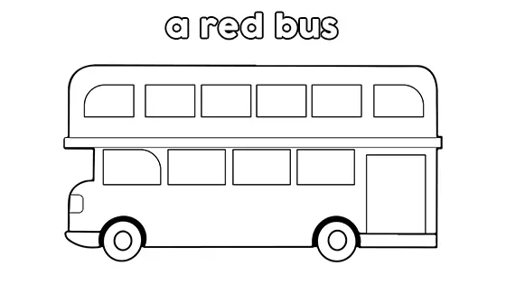 A Red Bus Coloring Pages Free PDF Download Black & White