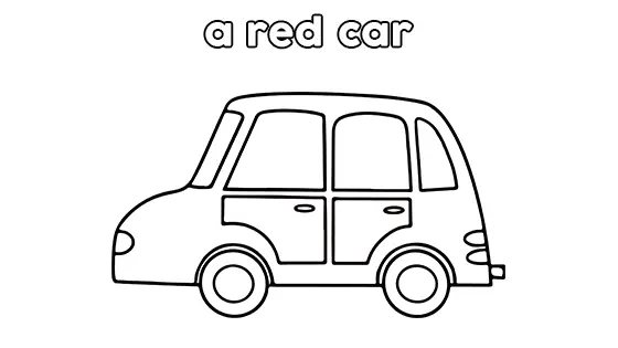 A Red Car Coloring Pages Free PDF Download Black & White
