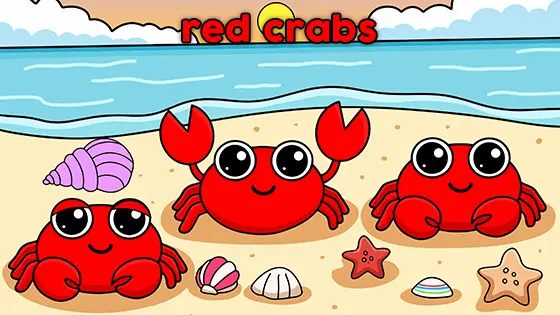 Red Crabs Coloring Page Color