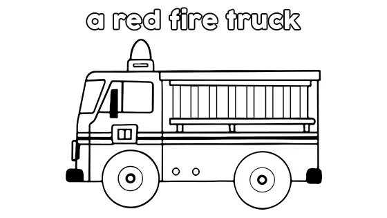 A Red Fire Truck Coloring Pages Free PDF Download Black & White
