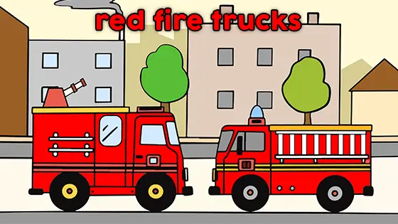 Red Fire Trucks Coloring Page Color