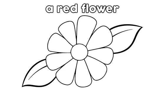 A Red Flower Coloring Pages Free PDF Download Black & White