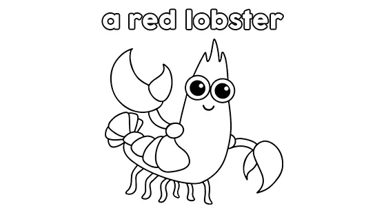 A Red Lobster Coloring Pages Free PDF Download Black & White