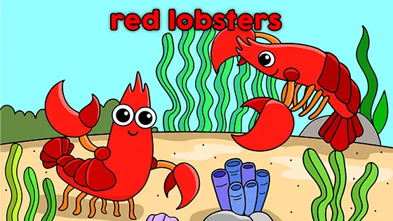 Red Lobsters Coloring Page Color