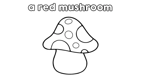 A Red Mushroom Coloring Pages Free PDF Download Black & White