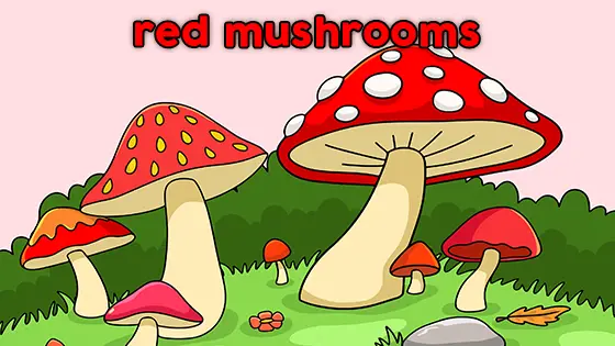 Red Mushrooms Coloring Page Color