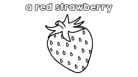 A Red Strawberry Coloring Pages Free PDF Download Black & White