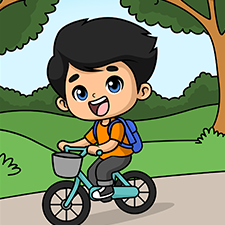 Kid Riding A Bike Printable