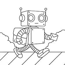 Robot Carrying Mail Coloring Page