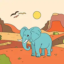 Safari Elephant Printable