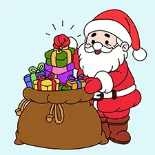 Santa Packing Presents Coloring Page