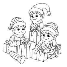 Santas Helpers Coloring Page