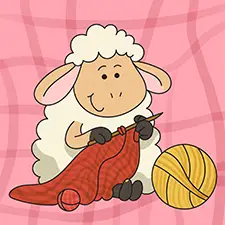 Sheep Knitting A Scarf Coloring Page