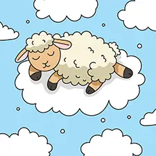 Sheep Sleeping On A Cloud Coloring Page