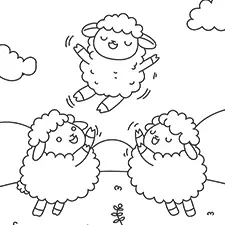 Sheep Thrown By Other Sheep Coloring Page