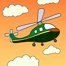 Simple Helicopter Coloring Page