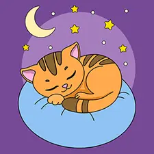 Sleeping Cat Coloring Page