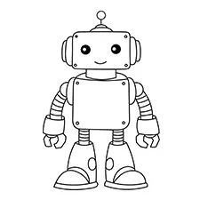 Smiling Robot Coloring Page