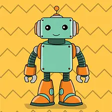 Smiling Robot Coloring Page