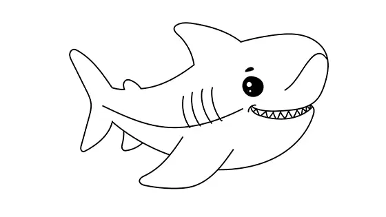 Smiling Shark Coloring Page