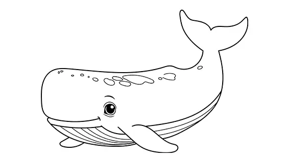 Smiling Whale Coloring Page