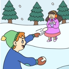 Snowball Fight Coloring Page